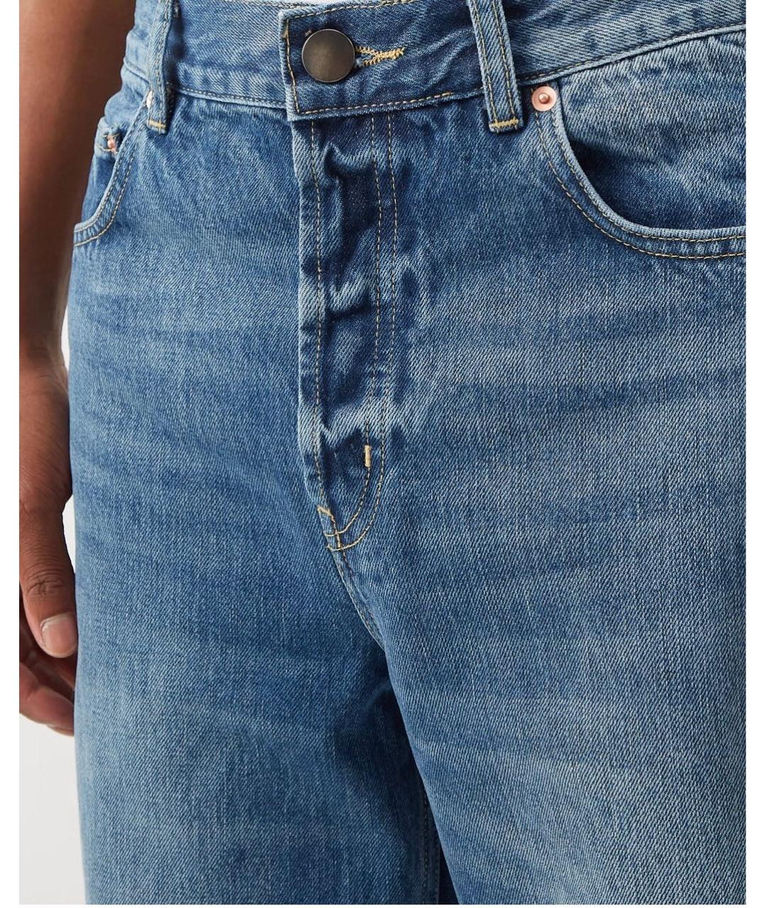RAEY Синие хлопковые прямые джинсы, фото 3