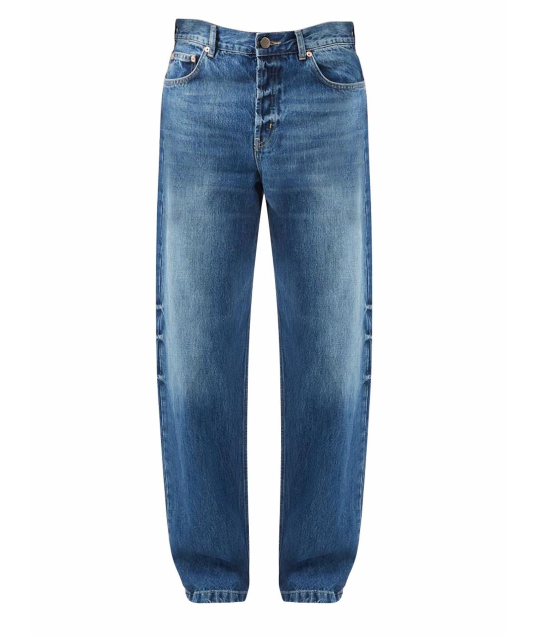 RAEY Синие хлопковые прямые джинсы, фото 1