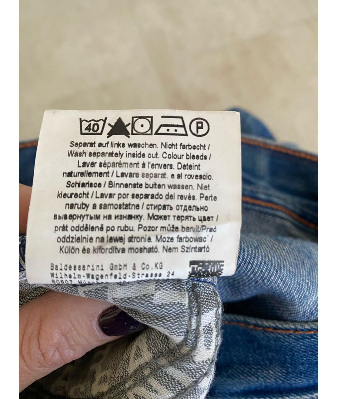 BALDESSARINI Синие хлопковые прямые джинсы, фото 4
