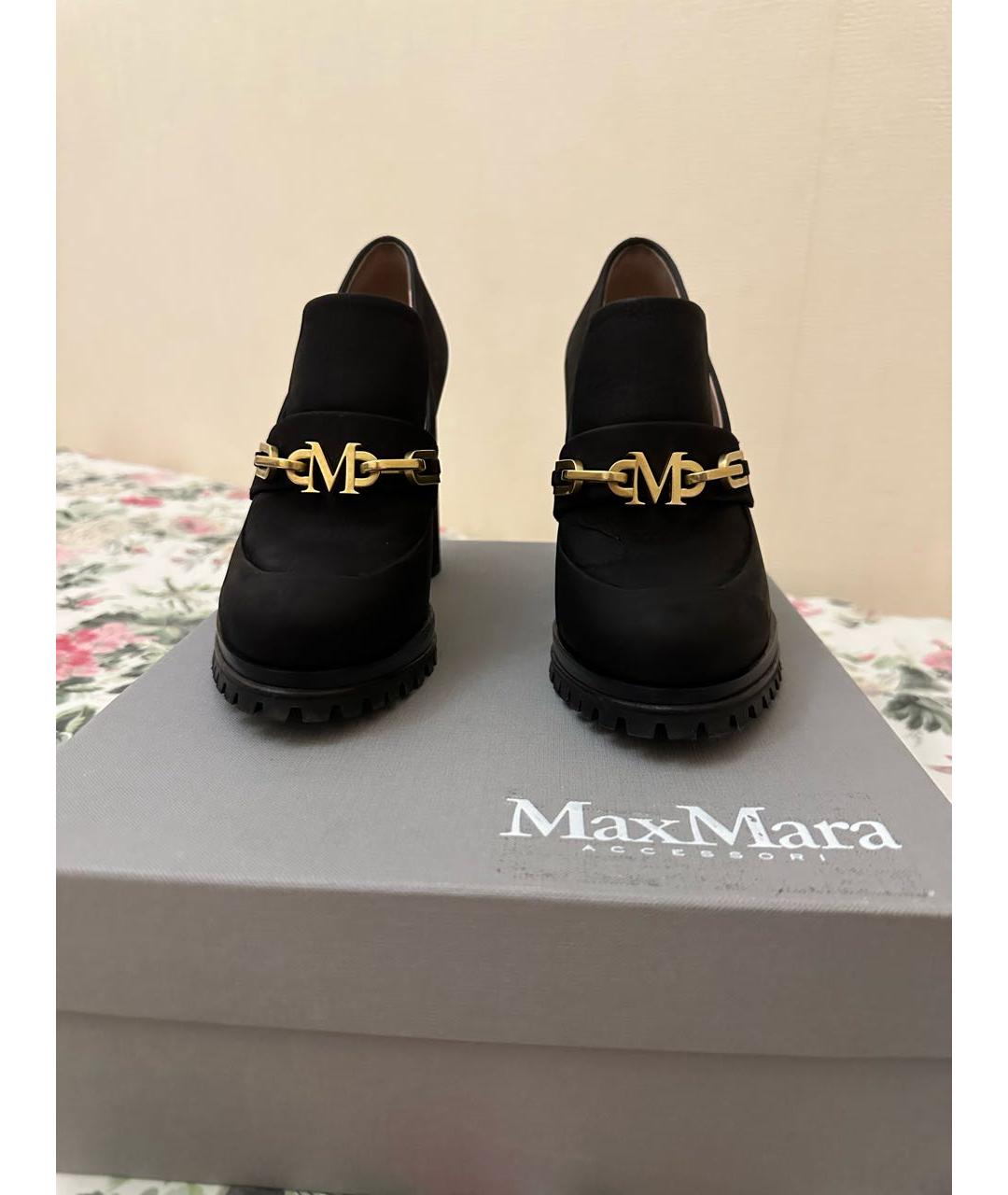 MAX MARA Черные кожаные туфли, фото 2