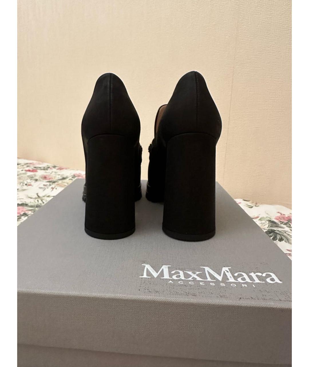 MAX MARA Черные кожаные туфли, фото 4