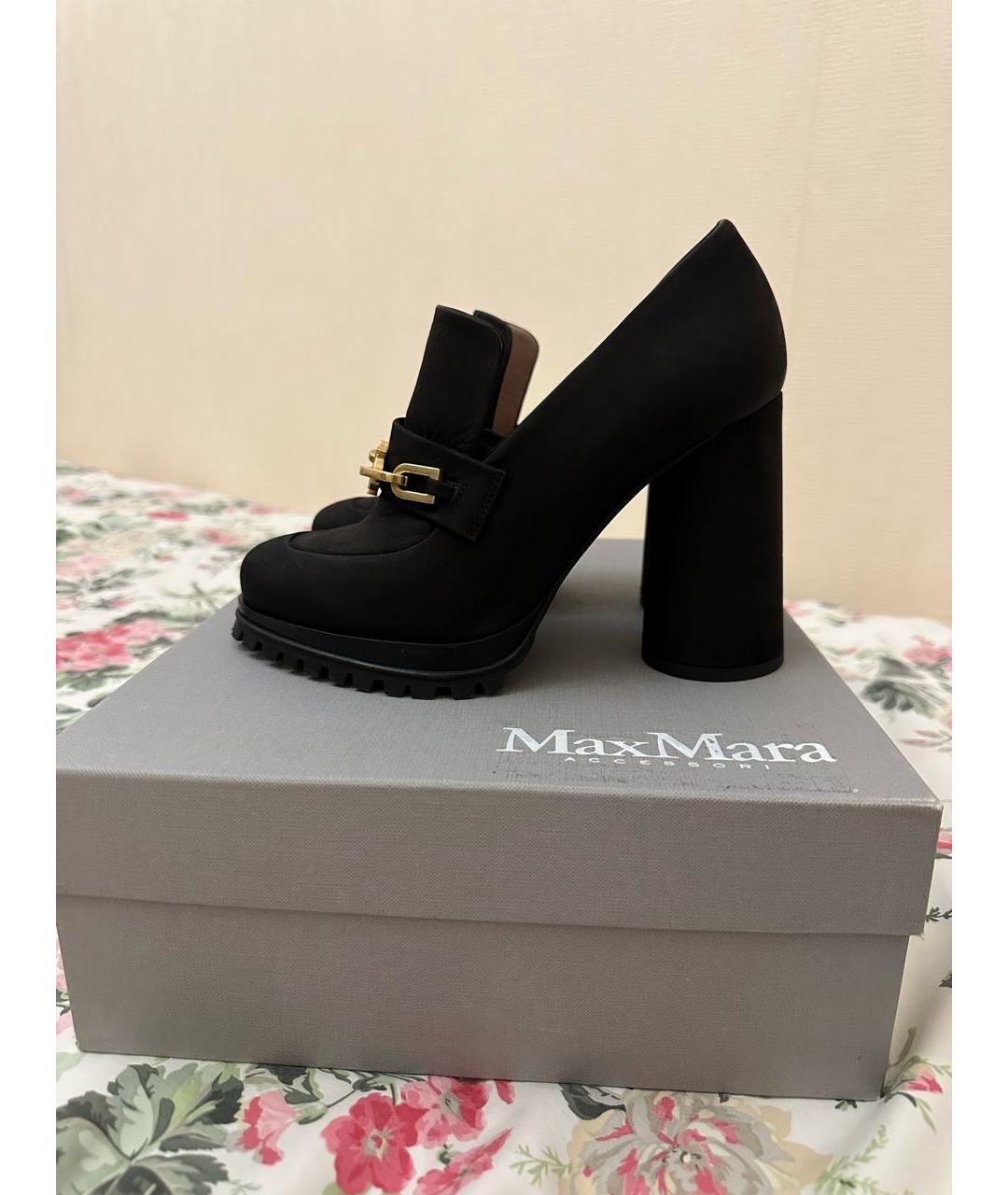 MAX MARA Черные кожаные туфли, фото 9