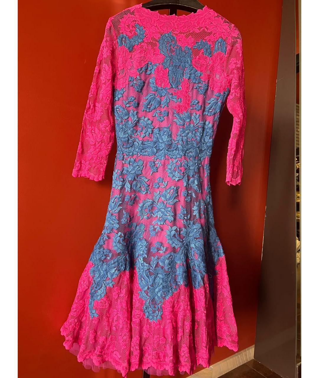 OLVI´S Фуксия кружевное коктейльное платье, фото 2