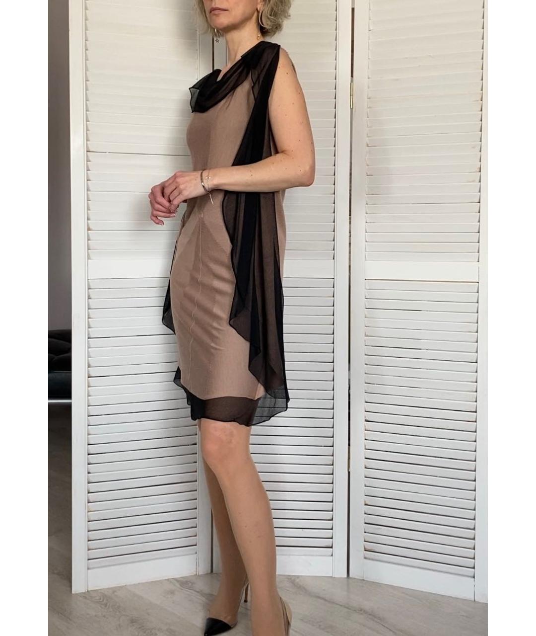 VALENTINO Бежевое шерстяное коктейльное платье, фото 6