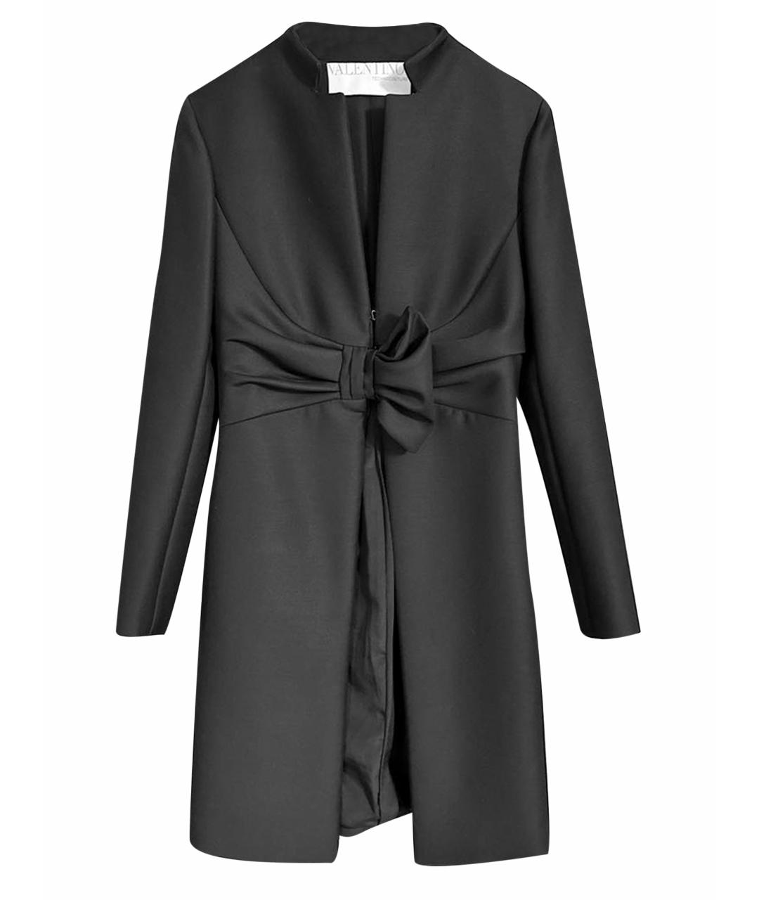 VALENTINO Черное шерстяное пальто, фото 1