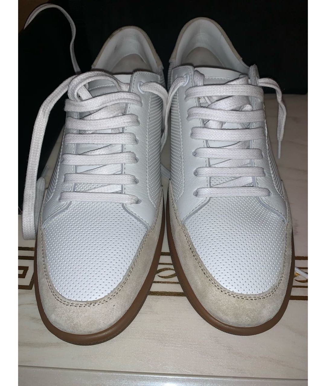 SAINT LAURENT Белые бархатные кроссовки, фото 3