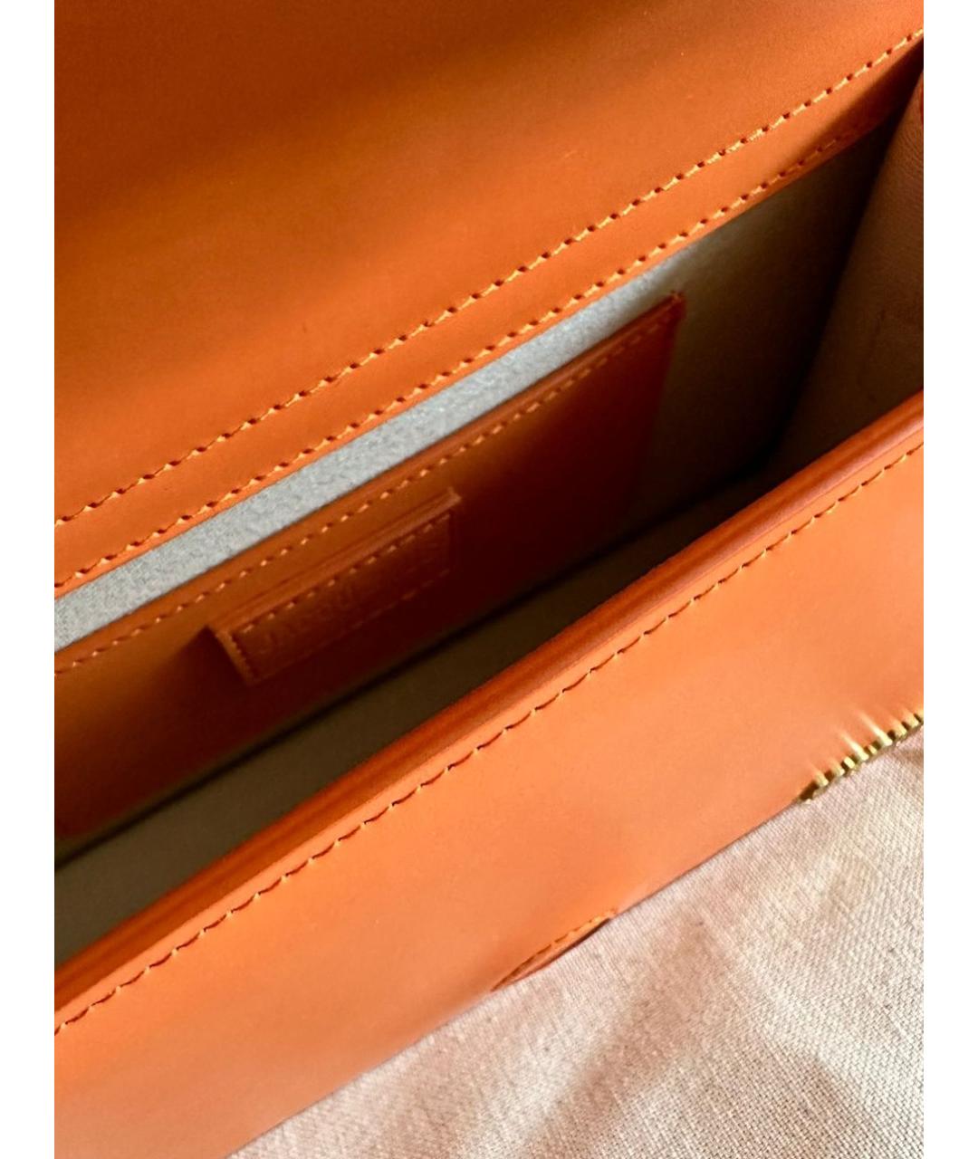 JACQUEMUS Оранжевая кожаная сумка через плечо, фото 5