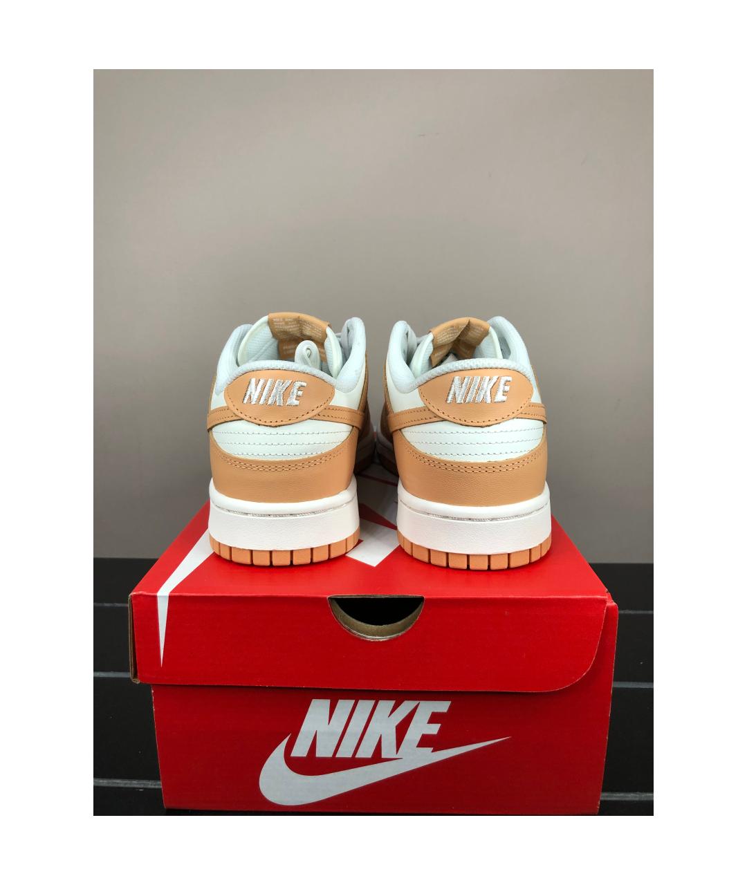 NIKE Бежевые кожаные низкие кроссовки / кеды, фото 4