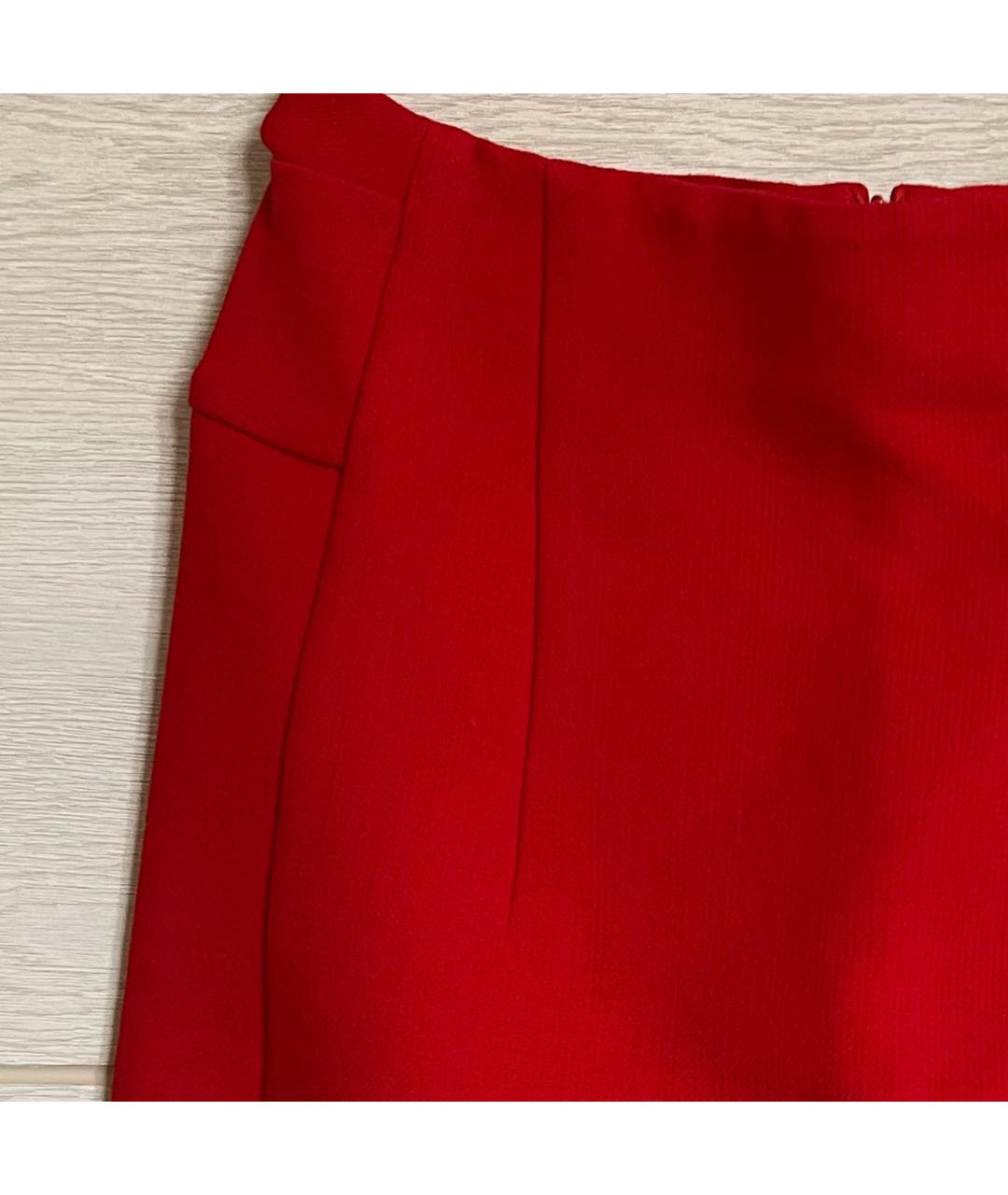 MARNI Красная шерстяная юбка миди, фото 4