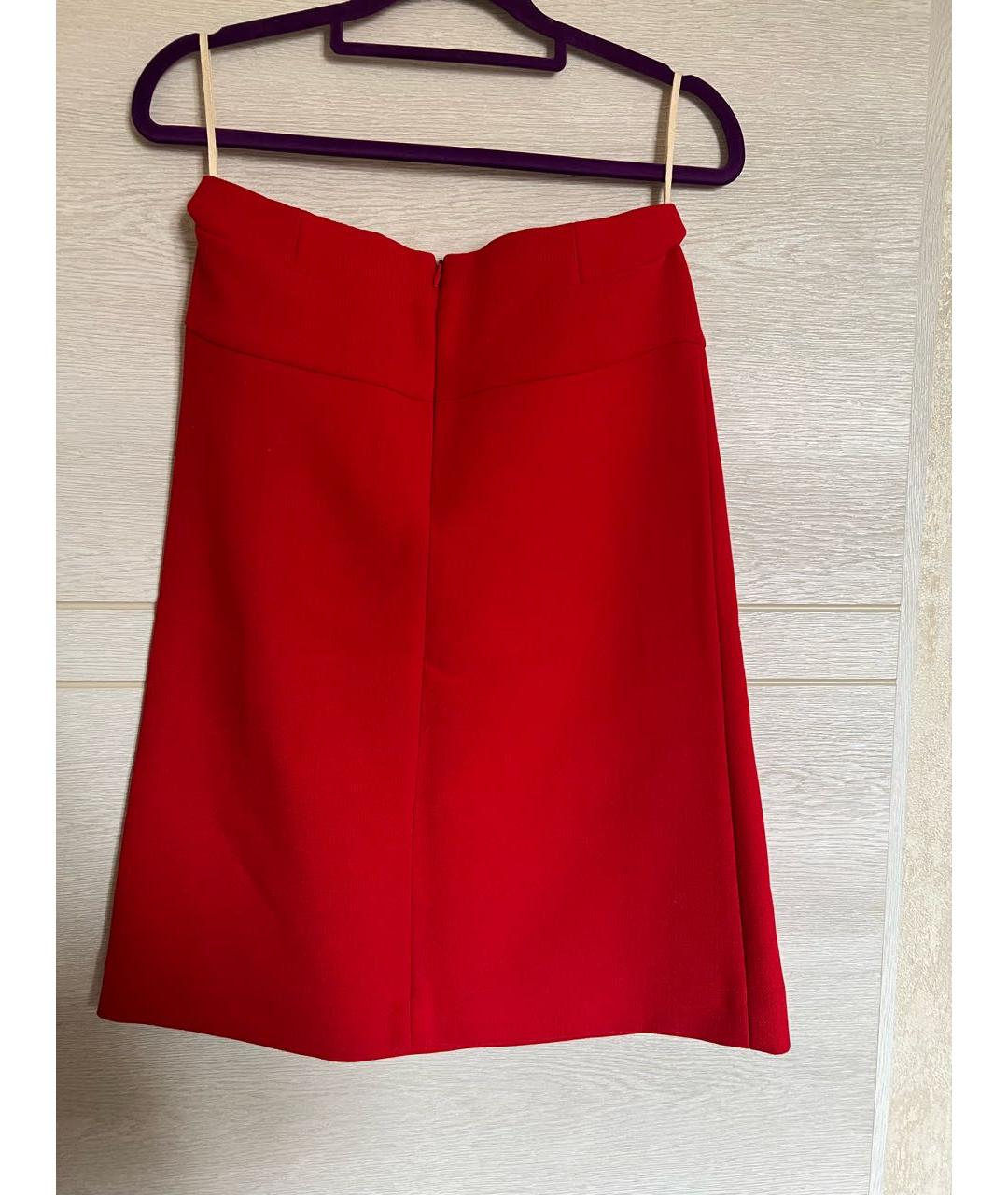 MARNI Красная шерстяная юбка миди, фото 2