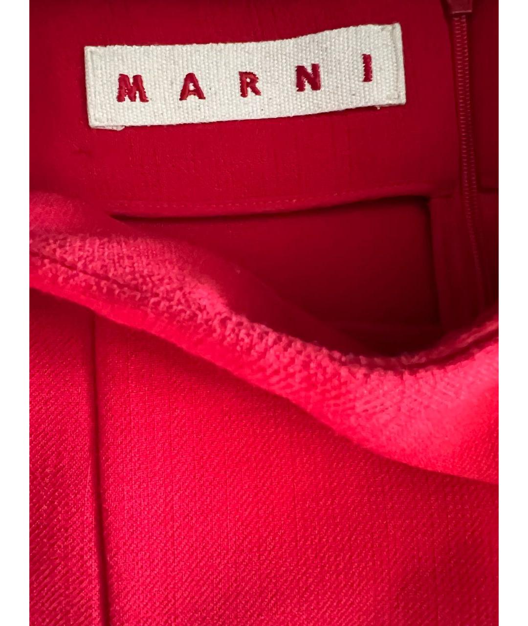 MARNI Красная шерстяная юбка миди, фото 3