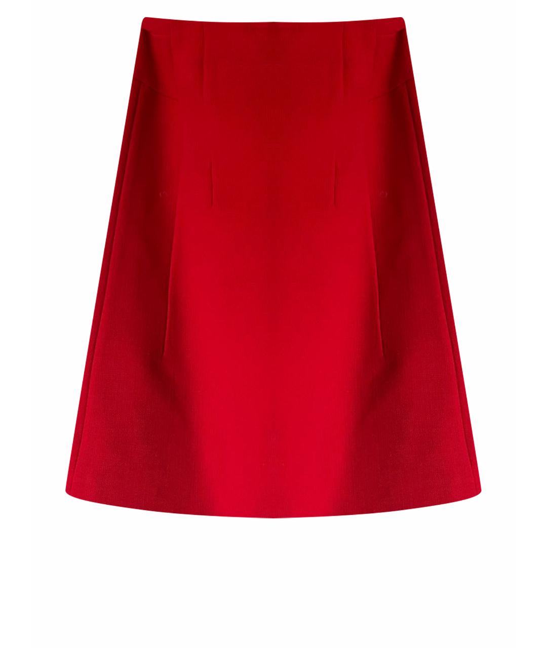 MARNI Красная шерстяная юбка миди, фото 1