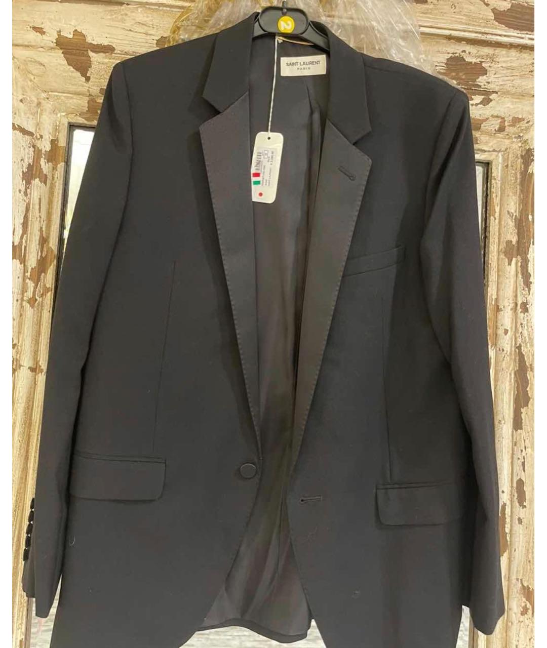 SAINT LAURENT Черный шерстяной жакет/пиджак, фото 6