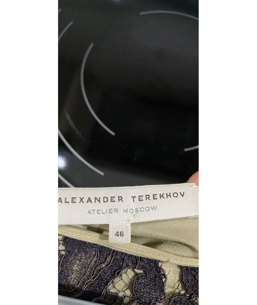 ALEXANDER TEREKHOV Коричневая кружевная юбка миди, фото 2