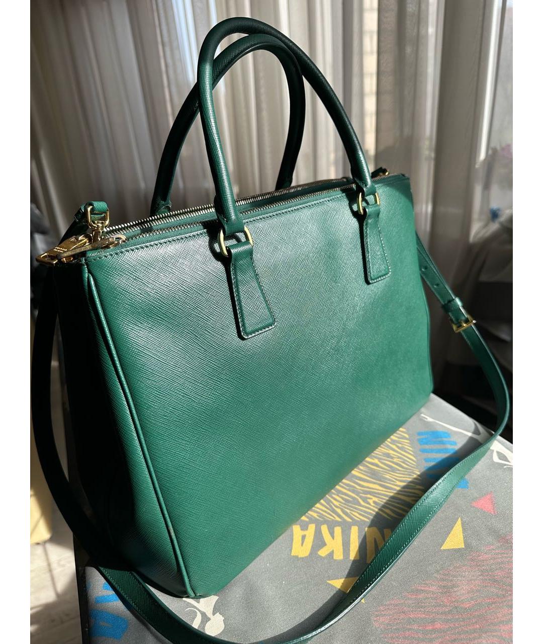 PRADA Зеленая кожаная сумка тоут, фото 3