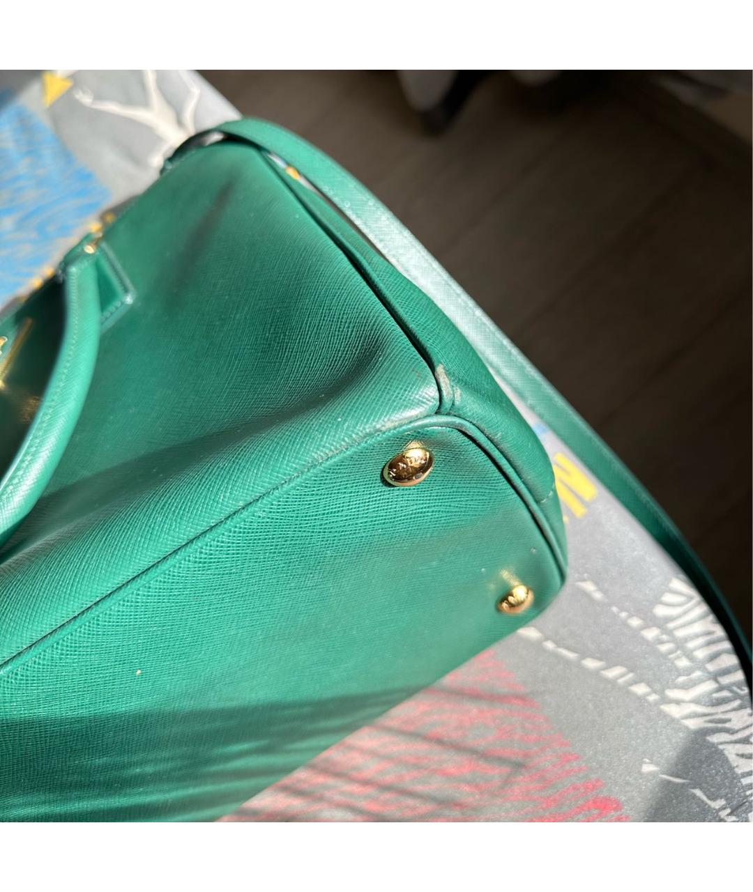 PRADA Зеленая кожаная сумка тоут, фото 6