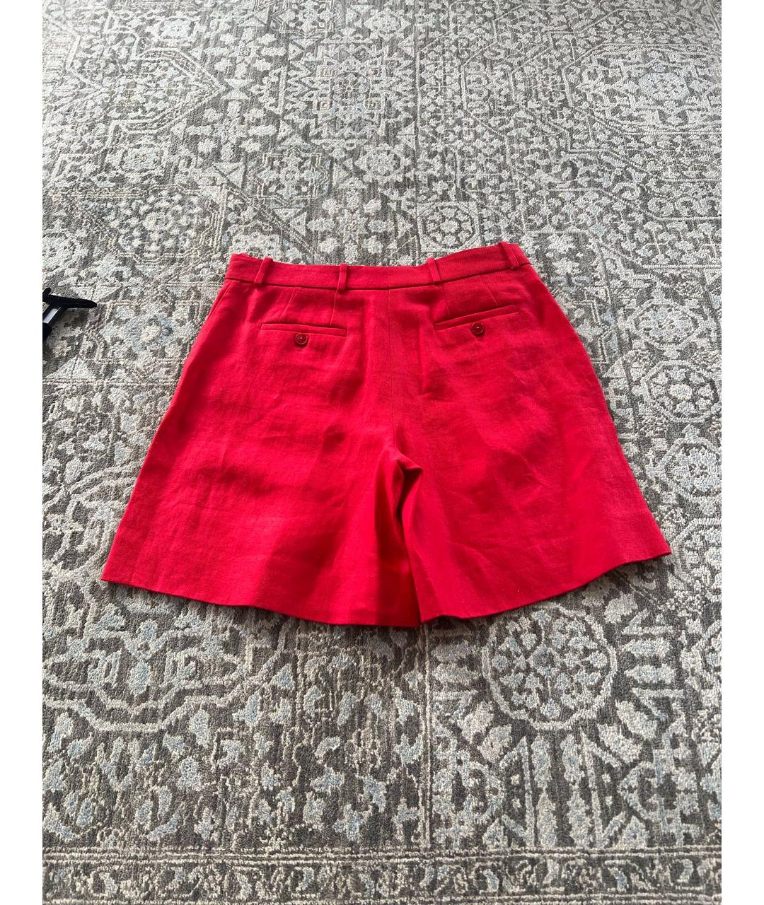 LORO PIANA Красные льняные шорты, фото 2
