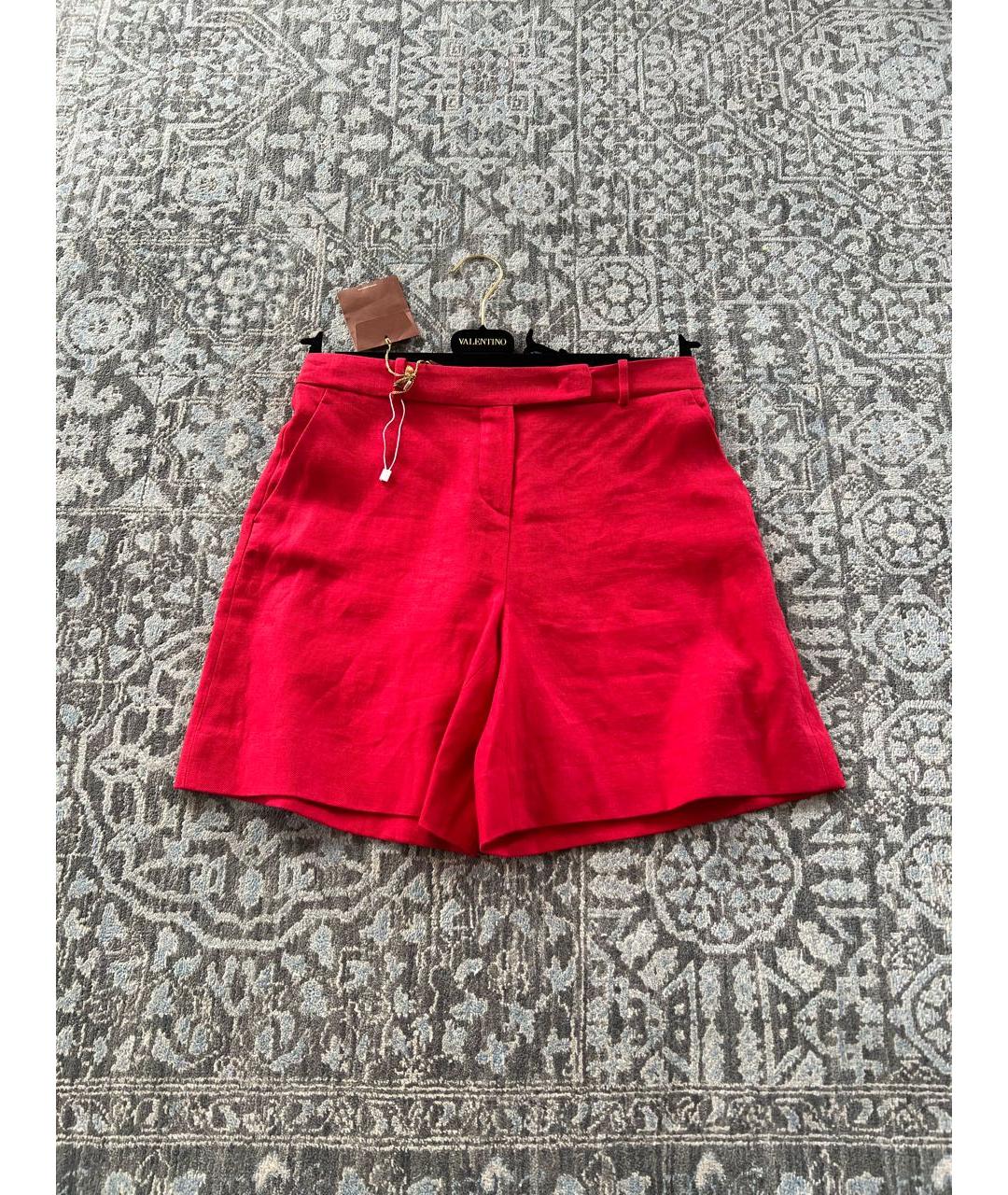 LORO PIANA Красные льняные шорты, фото 5