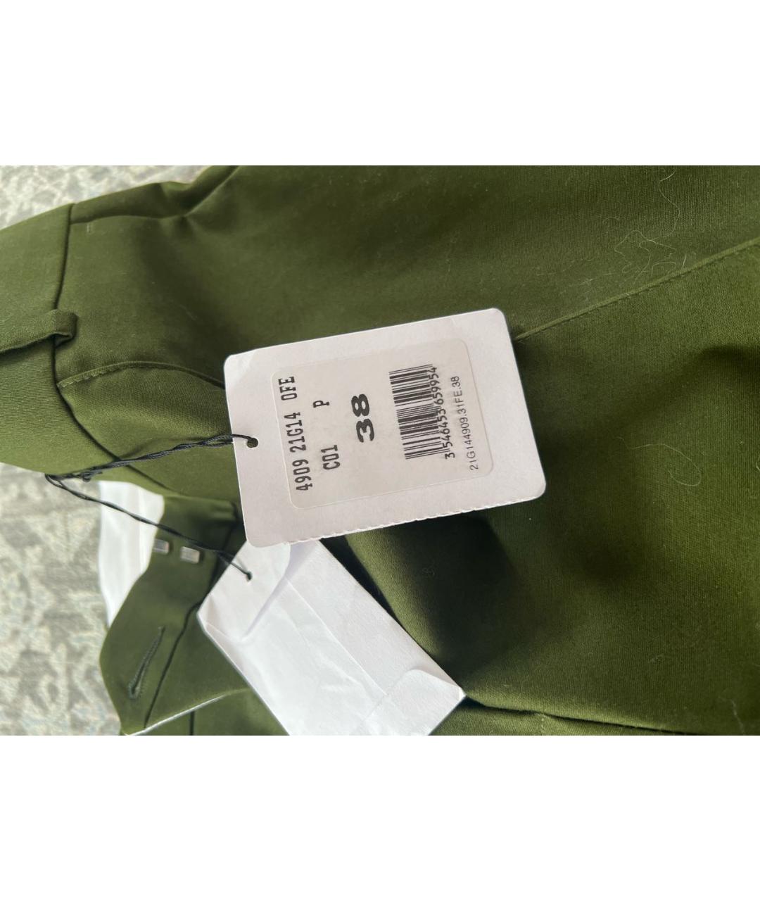 CELINE PRE-OWNED Зеленые хлопковые прямые брюки, фото 5
