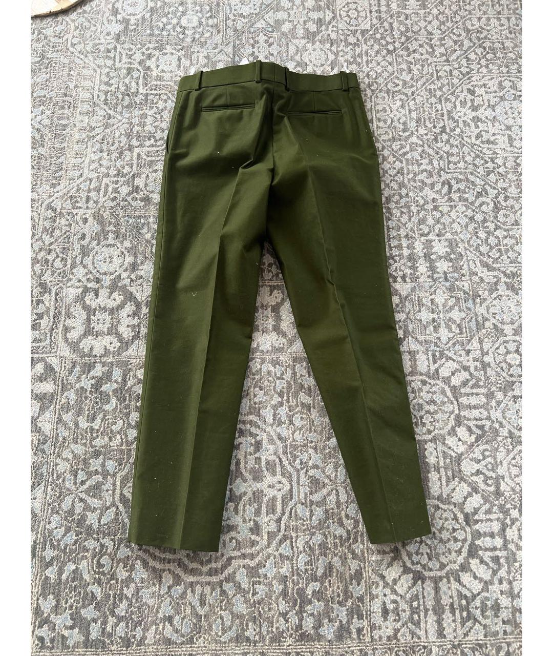 CELINE PRE-OWNED Зеленые хлопковые прямые брюки, фото 2