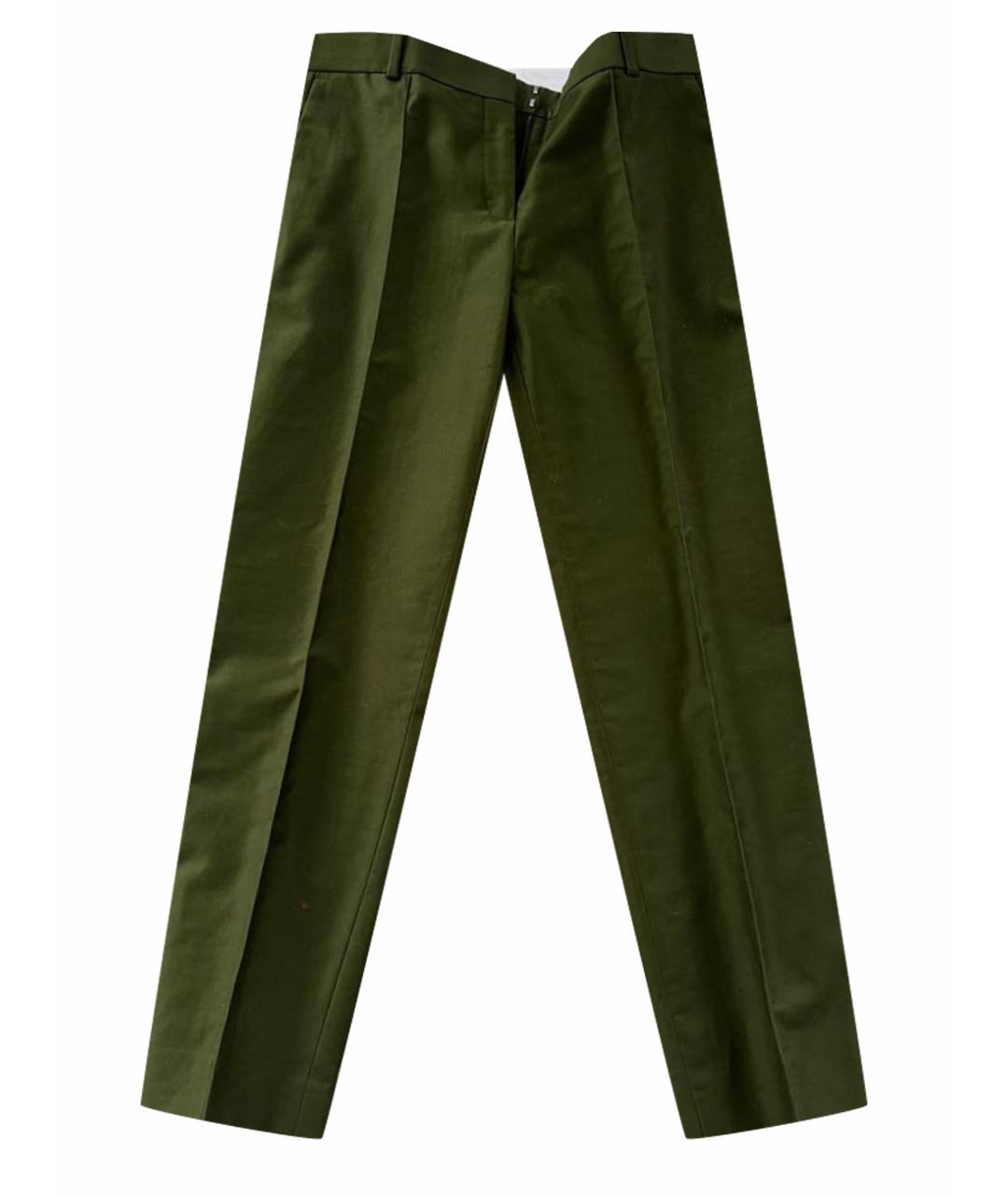 CELINE PRE-OWNED Зеленые хлопковые прямые брюки, фото 1