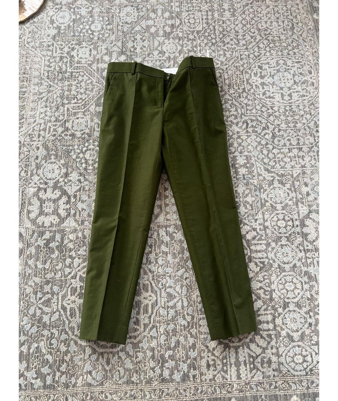 CELINE PRE-OWNED Зеленые хлопковые прямые брюки, фото 6