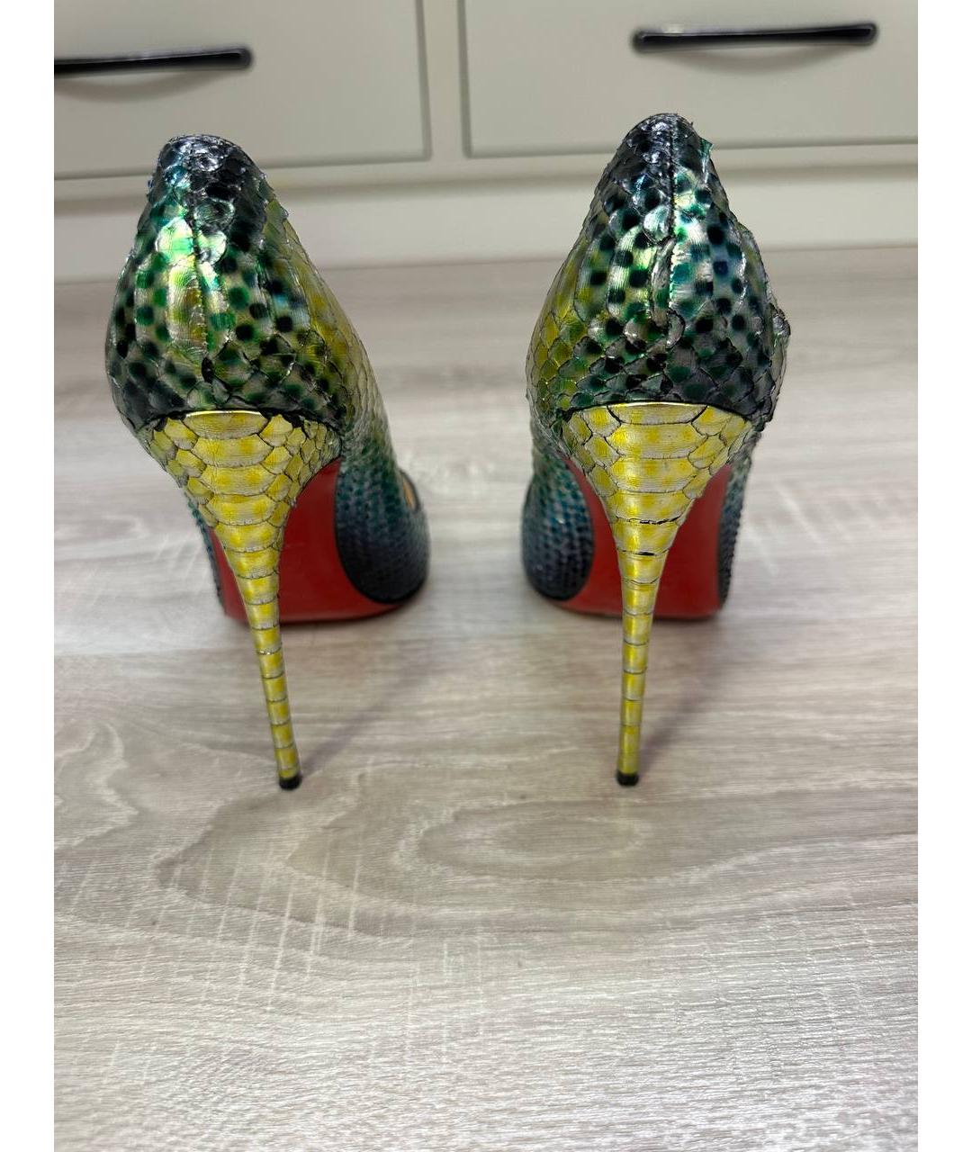 CHRISTIAN LOUBOUTIN Зеленые кожаные туфли, фото 4