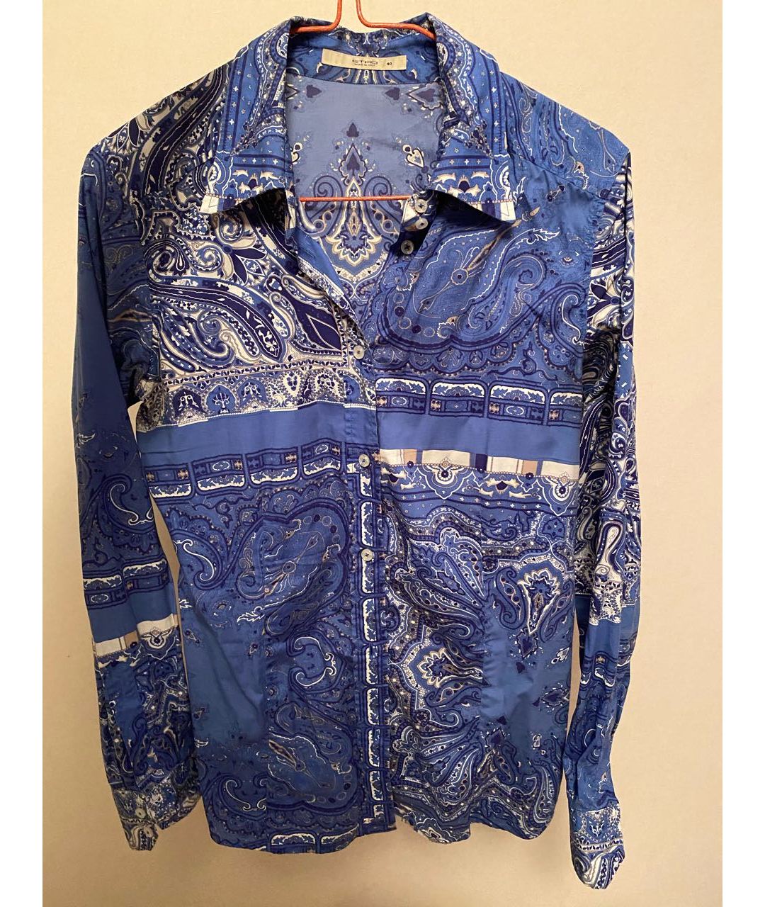 ETRO Голубая хлопко-эластановая рубашка, фото 4