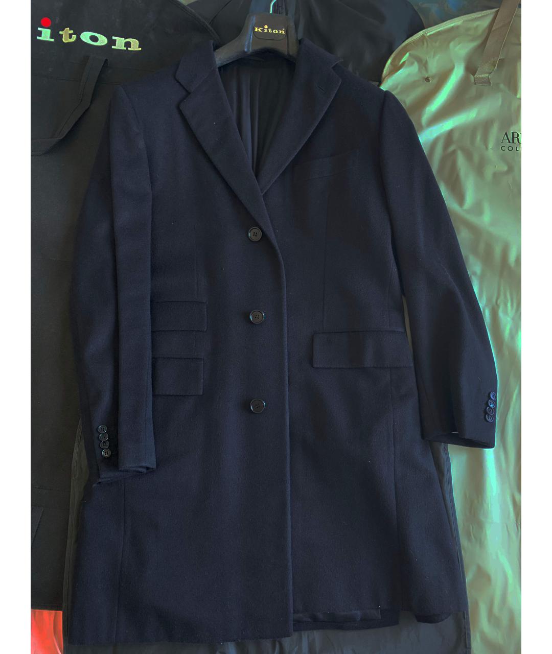 KITON Черное кашемировое пальто, фото 4