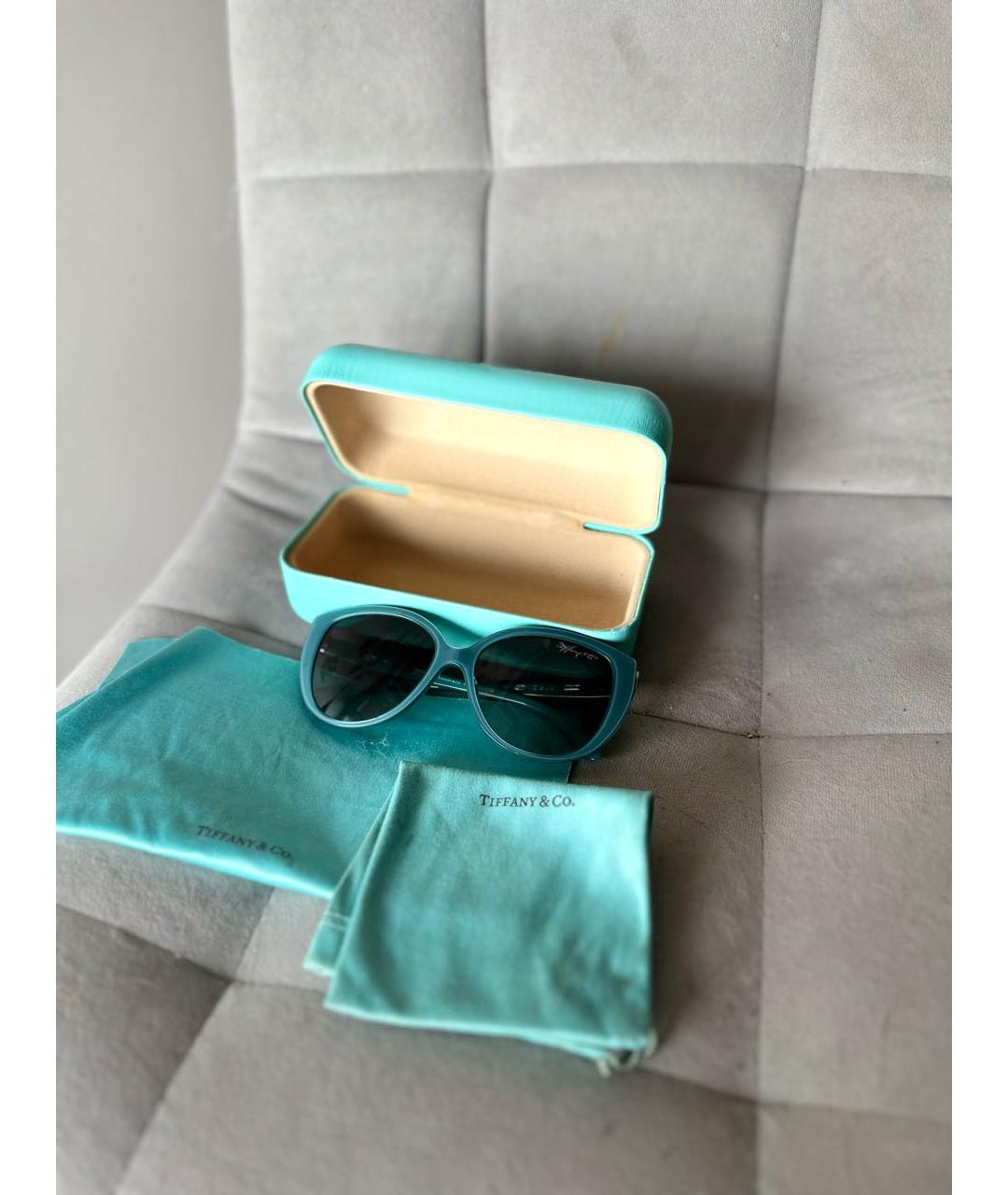 TIFFANY&CO Бирюзовые пластиковые солнцезащитные очки, фото 4