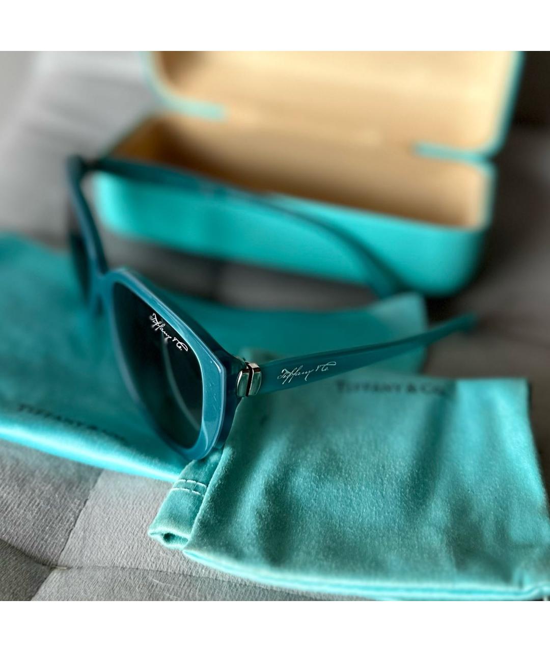 TIFFANY&CO Бирюзовые пластиковые солнцезащитные очки, фото 2