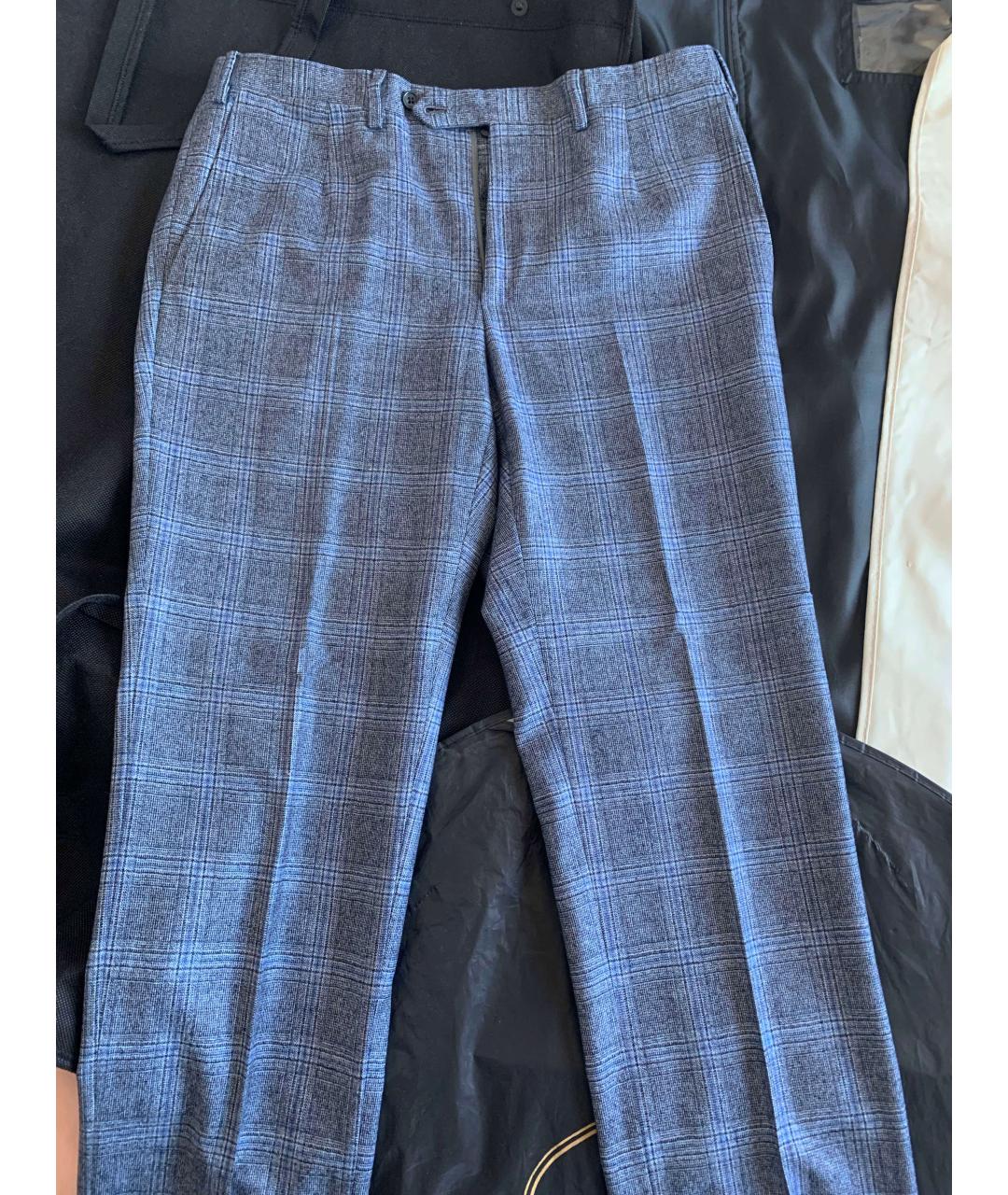 KITON Серебряные шерстяные классические брюки, фото 4