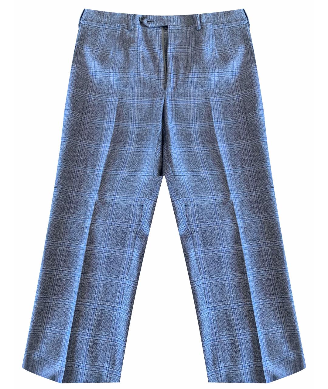 KITON Серебряные шерстяные классические брюки, фото 1