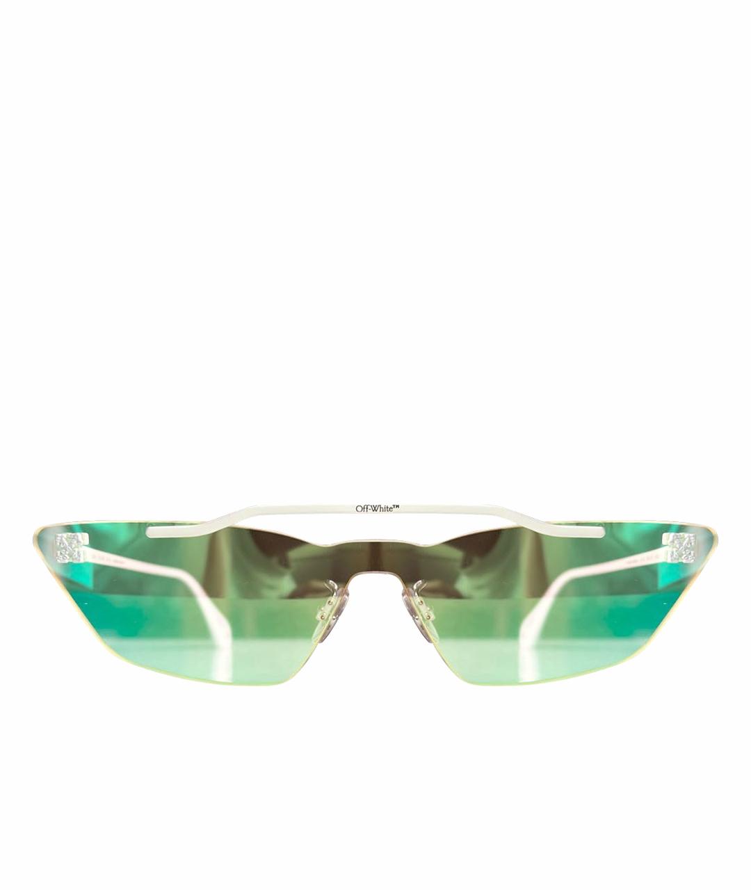 OFF-WHITE Белые металлические солнцезащитные очки, фото 1