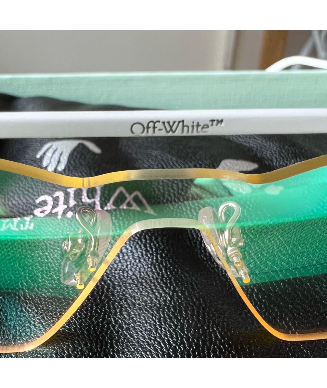 OFF-WHITE Белые металлические солнцезащитные очки, фото 6