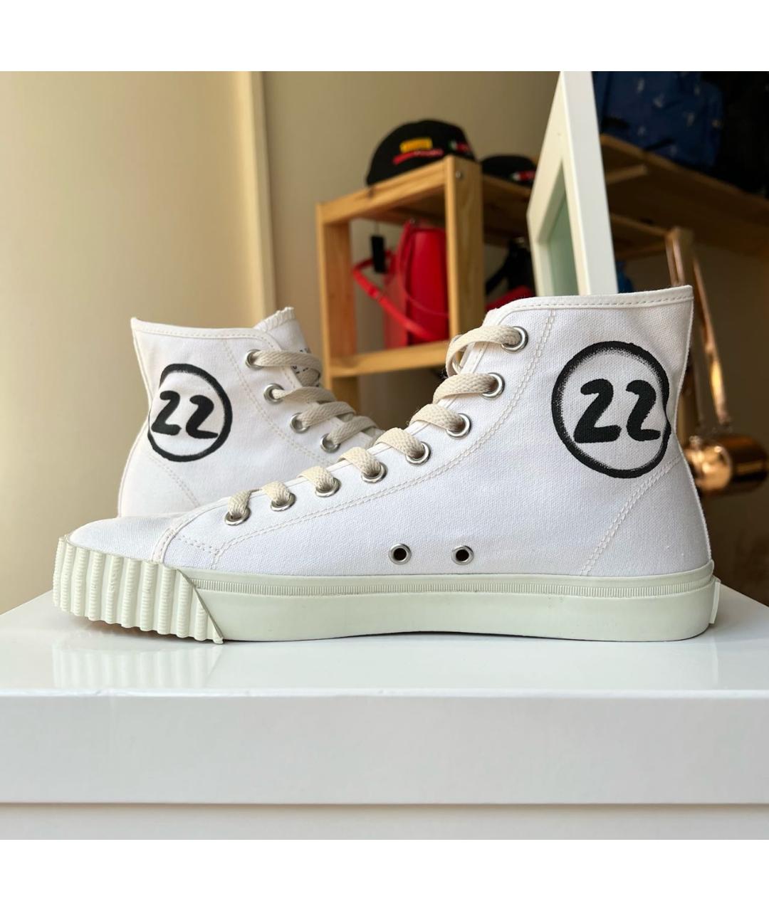 MAISON MARGIELA Белые текстильные кеды, фото 4