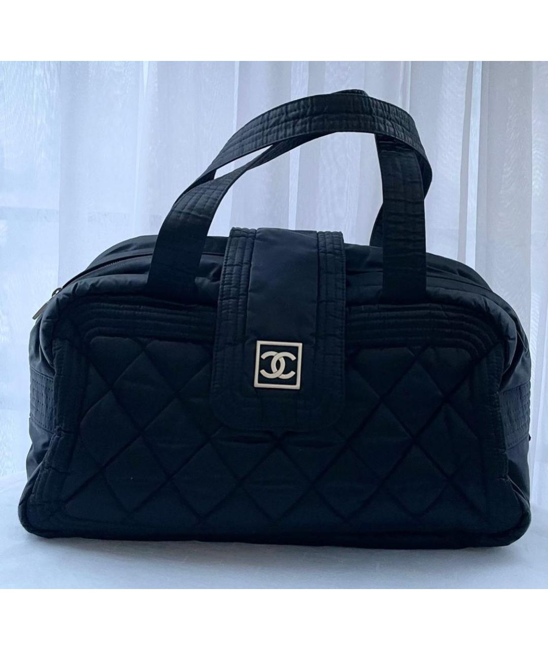 CHANEL Черная тканевая дорожная/спортивная сумка, фото 2