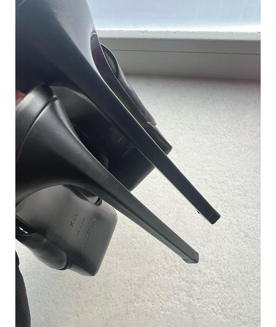 SAINT LAURENT Черные кожаные туфли, фото 3