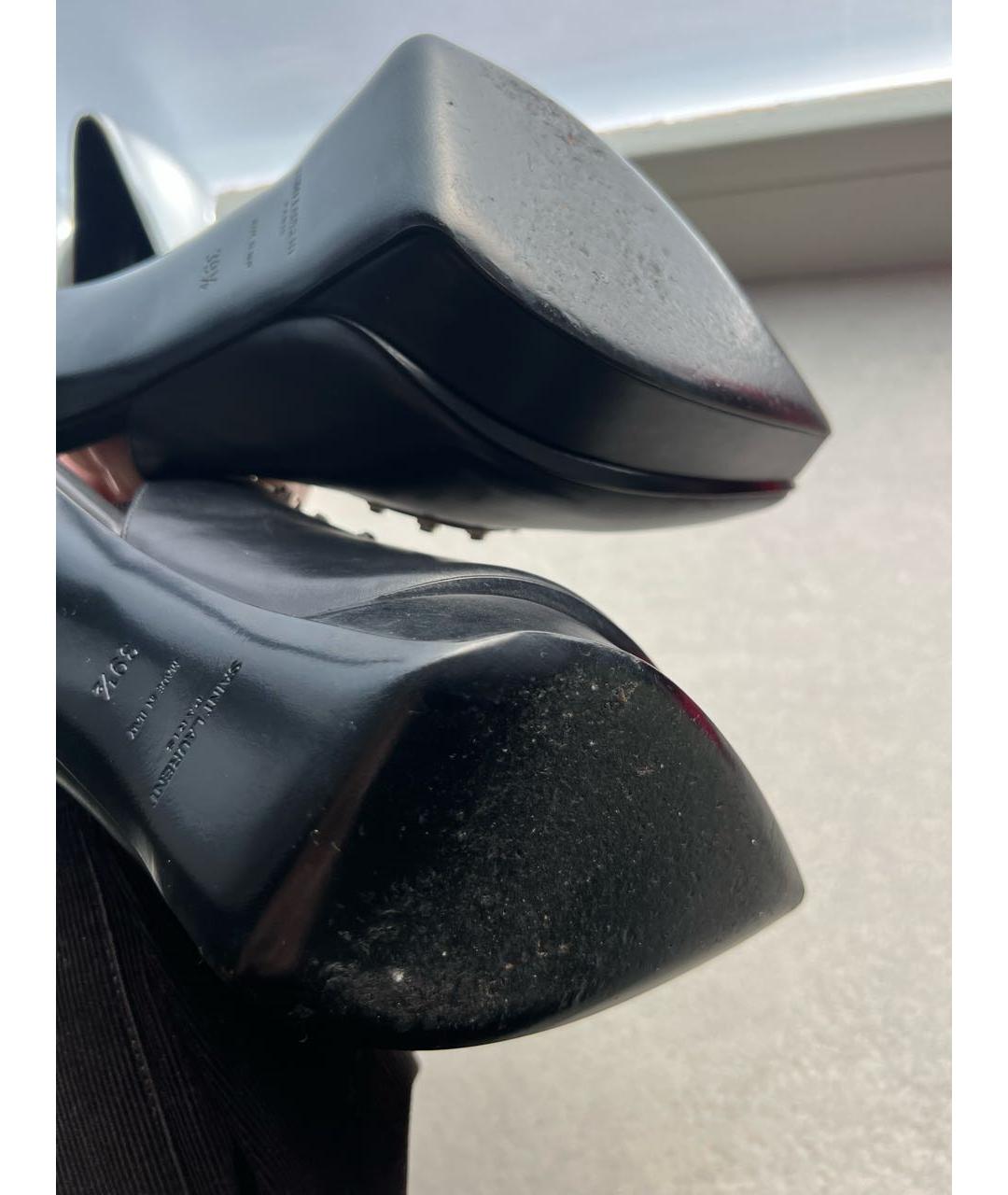 SAINT LAURENT Черные кожаные туфли, фото 4
