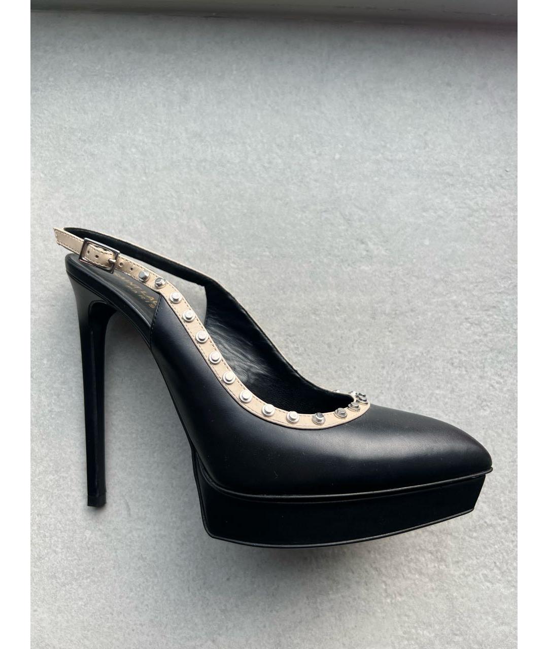 SAINT LAURENT Черные кожаные туфли, фото 5