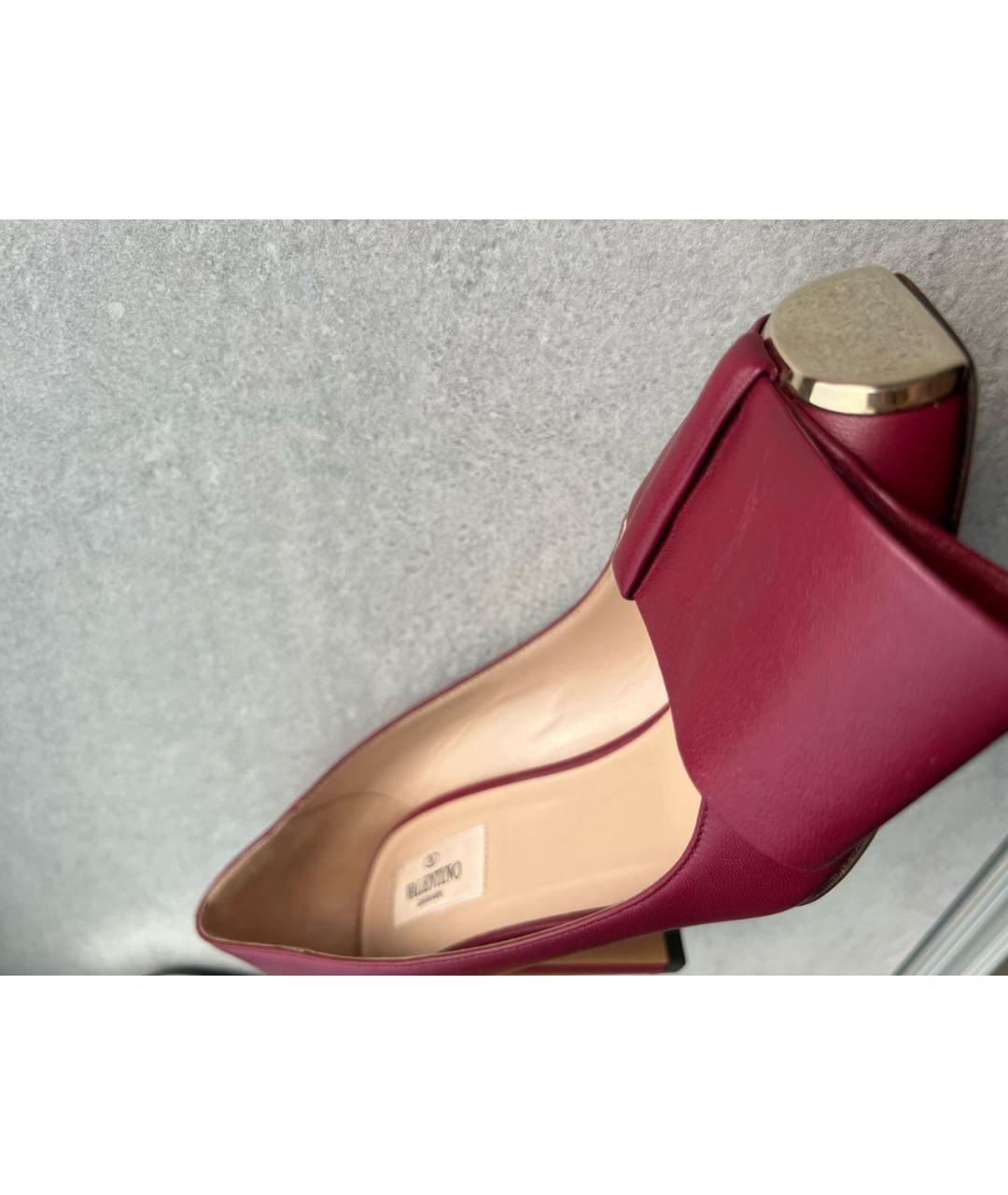 VALENTINO Бордовые кожаные туфли, фото 3