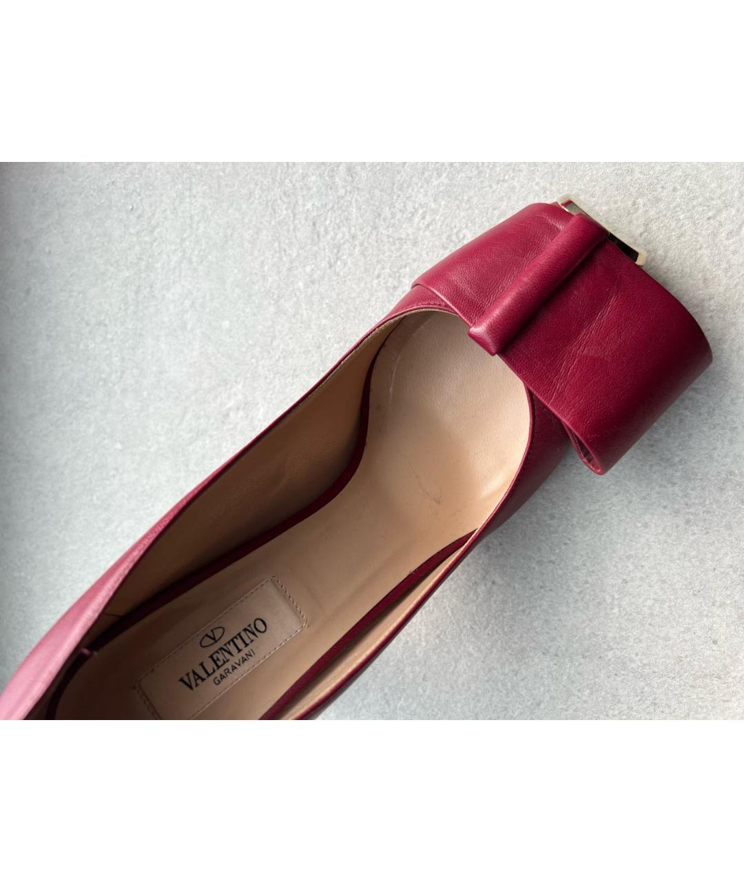 VALENTINO Бордовые кожаные туфли, фото 2