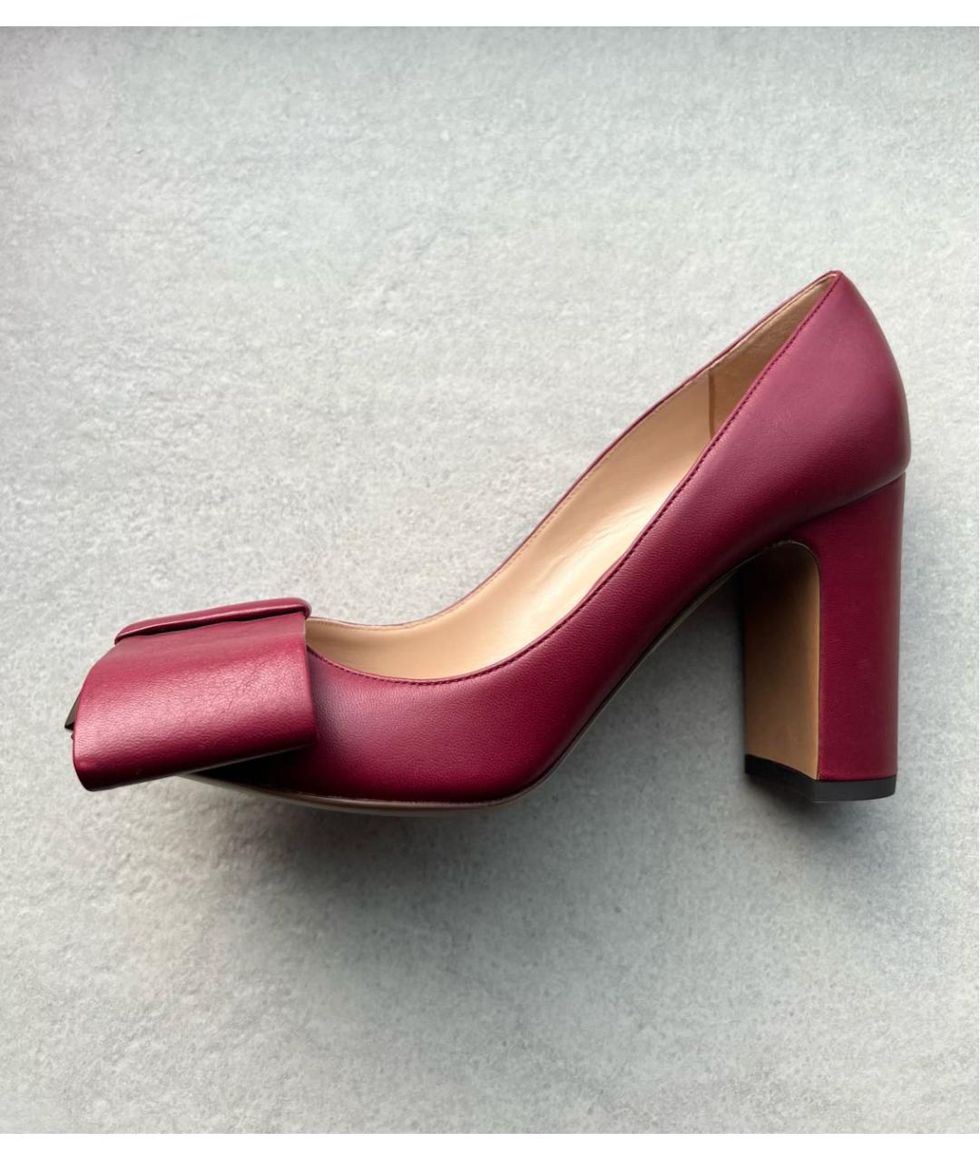 VALENTINO Бордовые кожаные туфли, фото 7