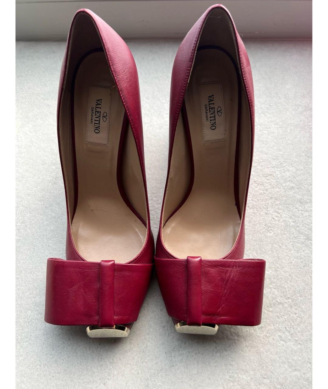 VALENTINO Бордовые кожаные туфли, фото 4