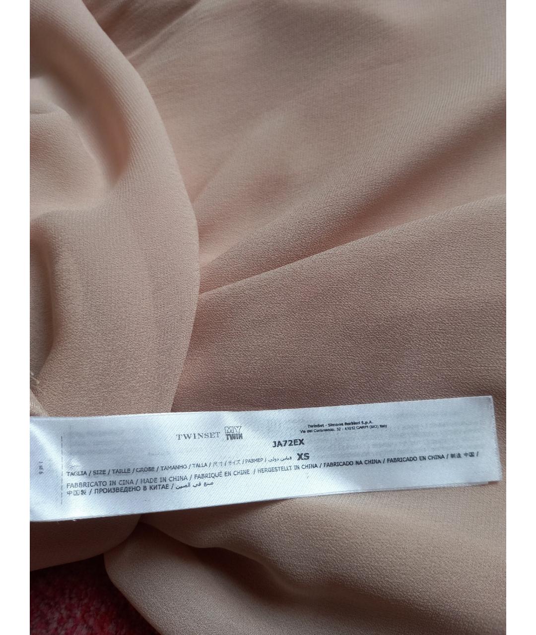 TWIN-SET Розовое вискозное повседневное платье, фото 5