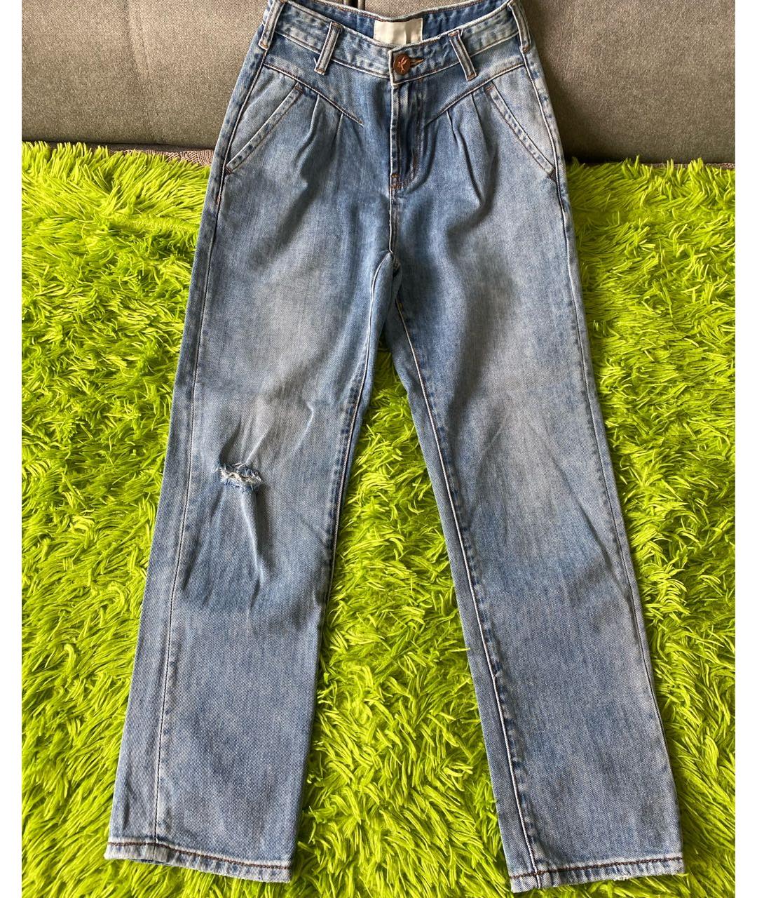 ONE TEASPOON Голубые прямые джинсы, фото 7