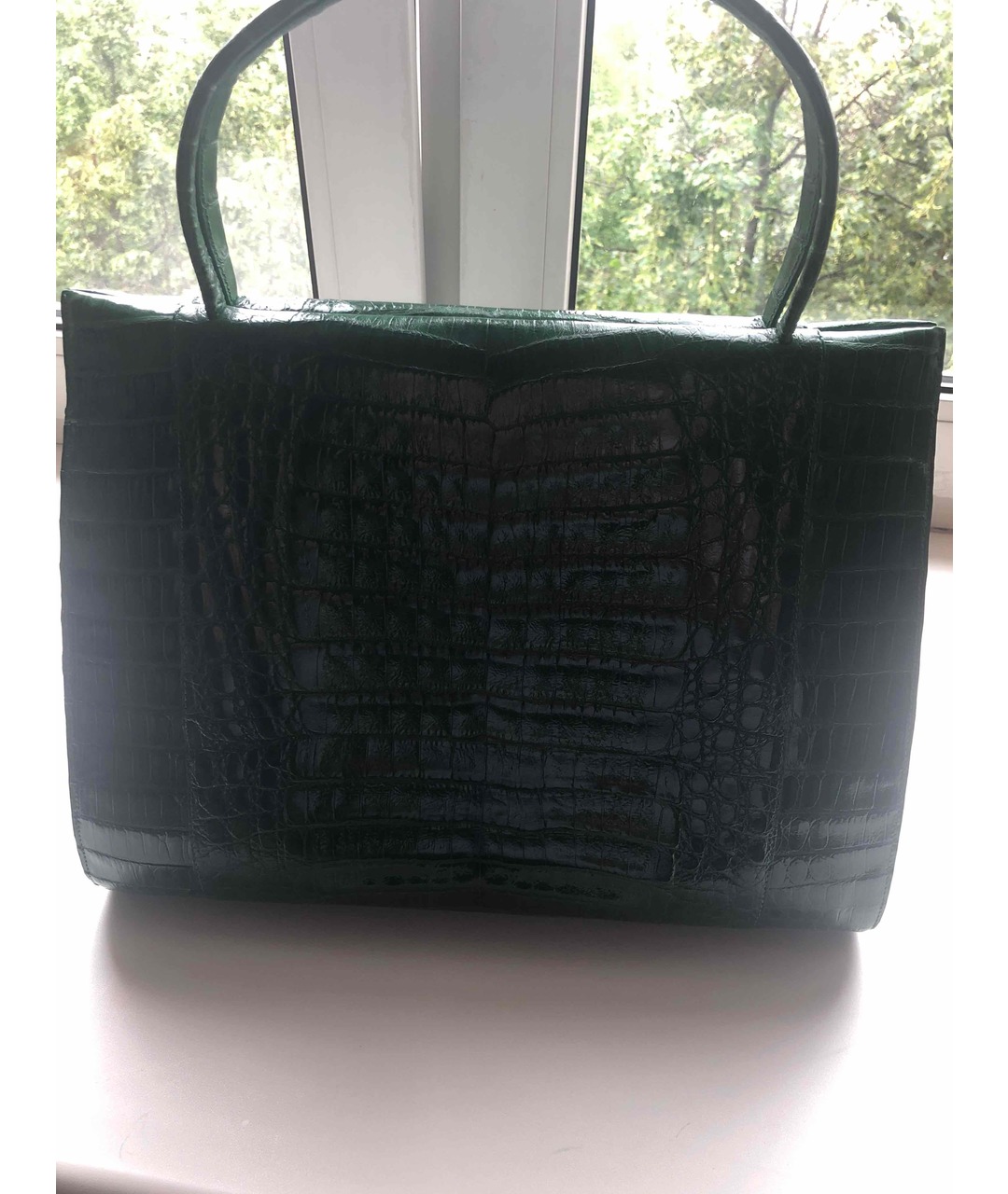 NANCY GONZALEZ Зеленая сумка тоут из экзотической кожи, фото 2