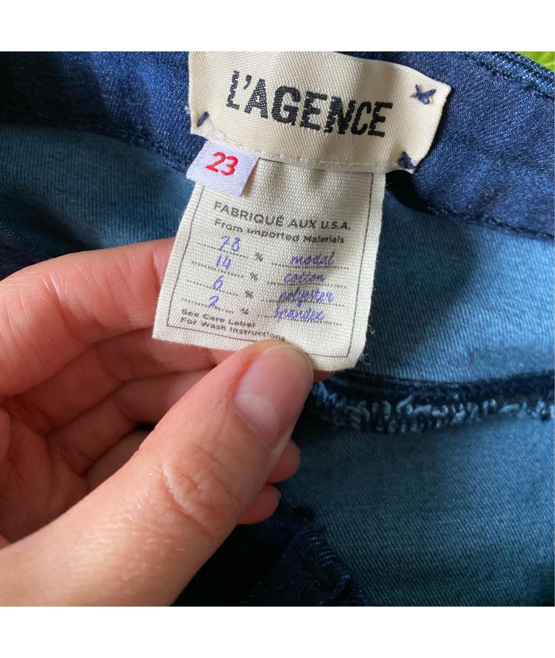 L'AGENCE Темно-синие джинсы слим, фото 3