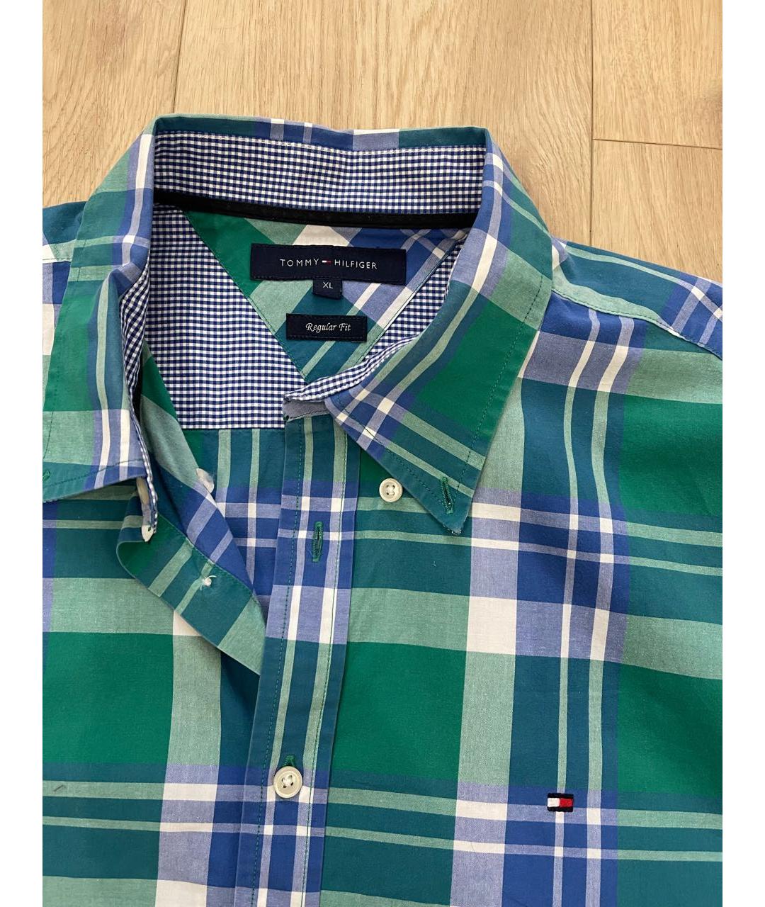 TOMMY HILFIGER Зеленая хлопковая кэжуал рубашка, фото 3
