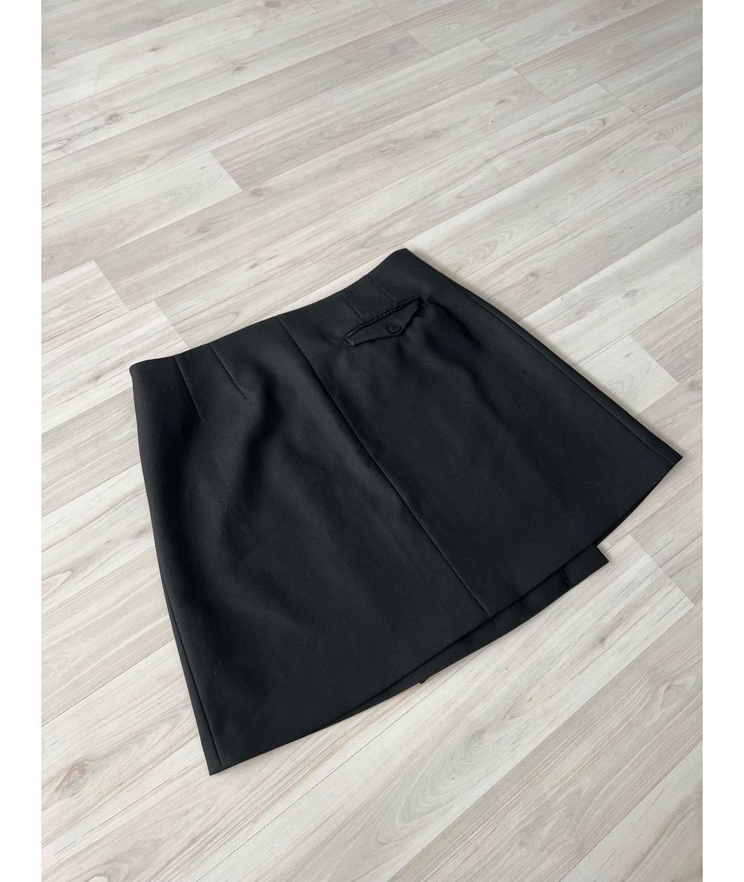 CERRUTI 1881 Черная полиэстеровая юбка мини, фото 2
